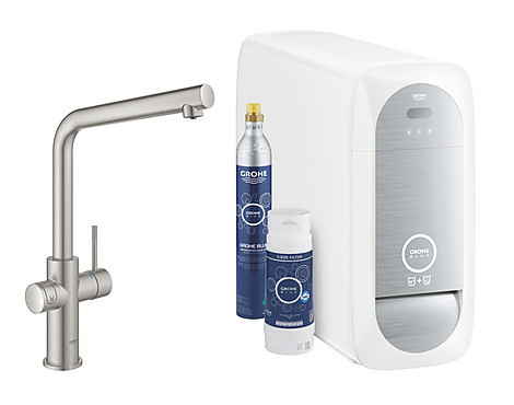 GROHE Blue Home L-Auslauf Starter Kit Edelstahl - GROHE Blue Home 31454DC1