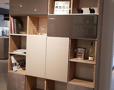 Ballerina Hochschrank Regal mit Smart Glas Schiebetüren in Mammut Eiche - XL Smartglas Mammut Eiche NB