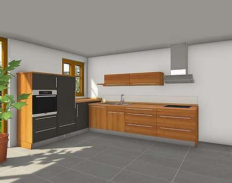 L-Küche Massivholz/ Linoleum - Classic Maximum L-Küche