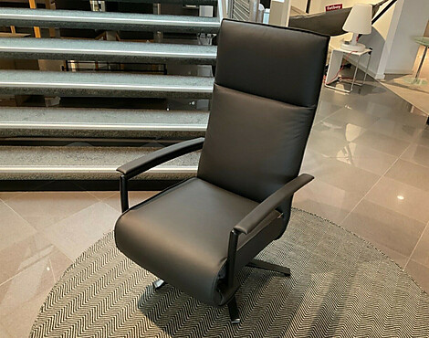 TV Sessel in Leder schwarz Firma Strässle - TV Sessel mit Verstellung Firma Strässle