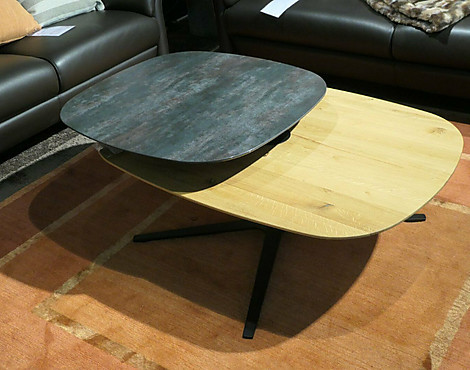 Couchtisch Wildeiche massiv / Keramik oxide darknight - Orbit