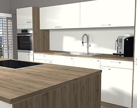 Küchenangebot: LEICHT KÜCHE in Hochglanz mit Holz! - Sirius