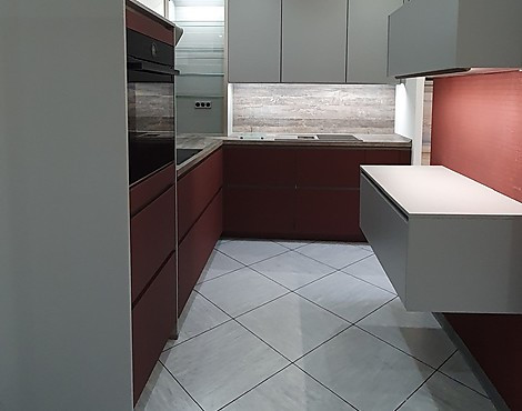Easytouch (Nr.14) - Easytouch Rostrot ultramatt sehr modern, Grifflos, mit Bosch + Berbel +Franke