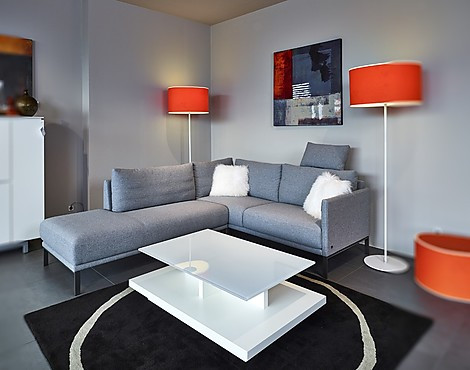 Ecksofa Stoff Schiefergrau - Cara (KL)