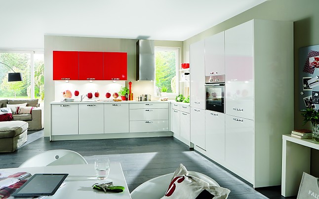 Nobilia musterküche moderne l küche mit front in hochglanz ... Küche nobilia rot