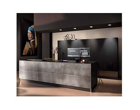 wohnliche Designküche mit Massivholzfront - Systemat AV6084 in Vulkaneiche Massivholz
