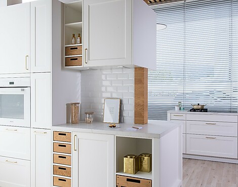 Landhausküche Vienna L100S - Vienna L100S weiß Satinlack