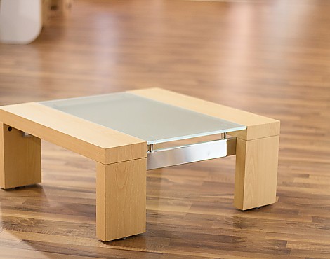 Dekor Buche/Glas satiniert - Couchtisch