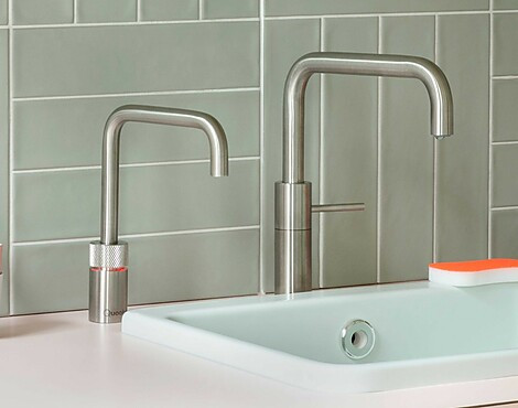 Quooker Nordic twintaps Square Edelstahl mit Combi und Cube - Set aus unserer Ausstellung - Quooker Nordic twintaps Square Edelstahl mit Combi und Cube