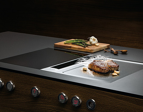 TepanYaki und Flächen-Induktion mit Muldenlüfter - Professional PKASFIT