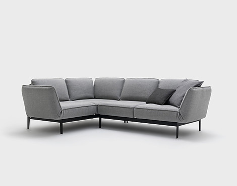 Sofa MERA Stoff signalgrau Schenkel links - Sofa MERA Stoff signalgrau Schenkel links