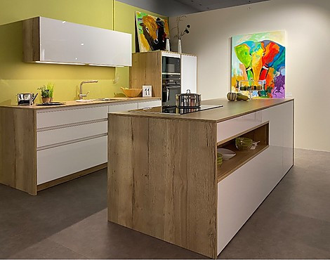 Top Aktuelle Farbkombi weiß mit Details in Eiche Naturel Nachbildung - NOVA OAK