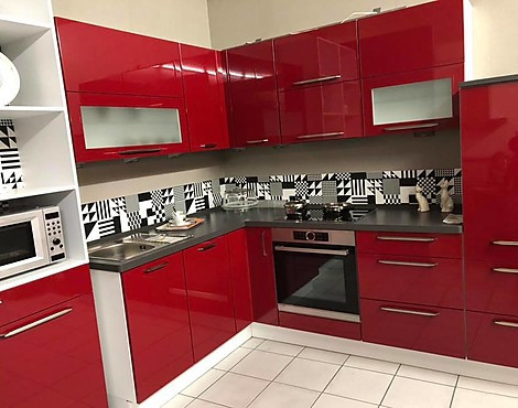 Moderne Hochglanzküche in Rot - Flash rot
