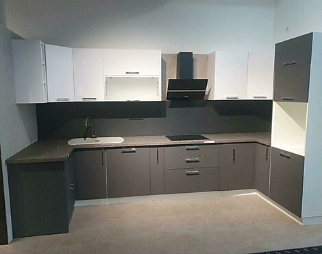 Weiss Hochglanz & Grau Matt MDF Fronten - Grey Matt, White HG