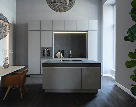 S2 kieselgrau Lack samtmatt, grifflos - SieMatic S2
