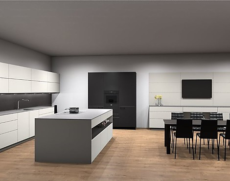 *** Planungsvariante 1*** *** zur Musterküche *** - SE8008-LS sterlinggrau Lack samtmatt