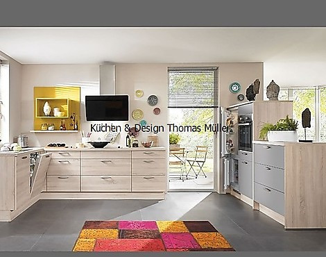 L Küche mit Raumtrenner inkl. Hochwertigen Siemensgeräten, Hochbackofen uvw. - Riva in Holznachbildung