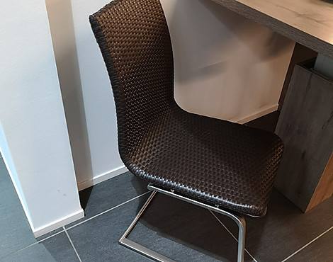 Stuhl - Sitz  und Rücken Kunstgeflecht 5mm in Kakao, Gestell Edelstahl - Stuhl - Sitz  und Rücken Kunstgeflecht 5mm in Kakao, Gestell Edelstahl