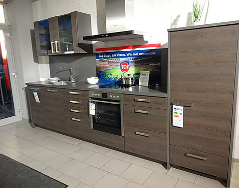 382 Structura , 400 Gladstone Oak Nachbildung - flexible Zeilenküche - dunkle Holzoptik