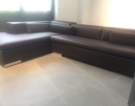 Stylisches ausladendes Sofa Leder Testa di Moro Ibiza (290x200cm) - 41% Rabatt zu UVP - Ledersofa Testa di Moro Ibiza