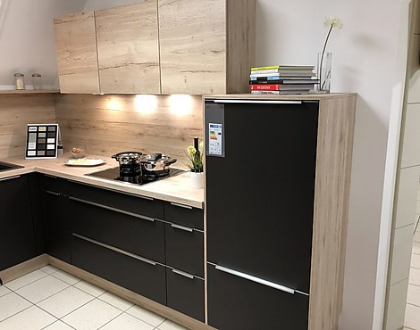 Klassisch Moderne L-Küche - Laser Soft Mokkabraun