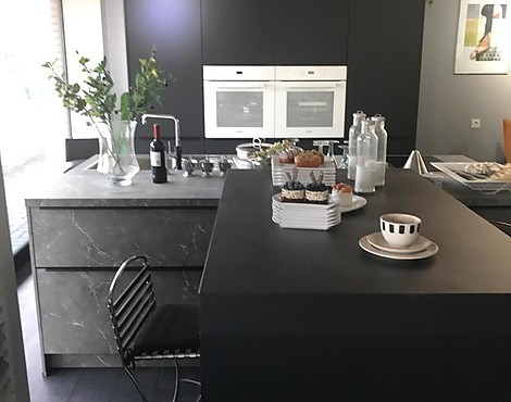 Manhattan marmor grau mit schwarz matt - Ml 120