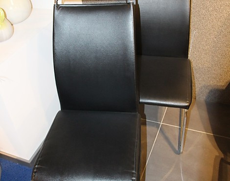 Schwarze hochwertige Freischwinger mit Chrom-Gestell - Nathan