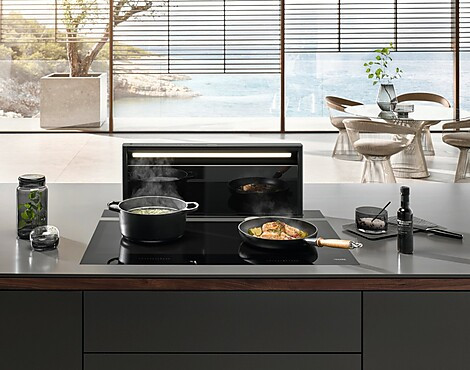 Downdraft-Dunstabzugshaube in elegantem matt-schwarzen Design und mit intuitiver SmartControl-Bedienung - DAD 4940