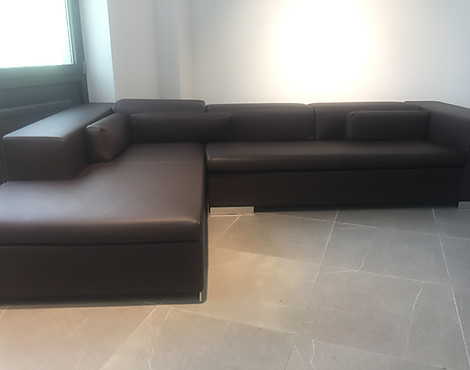 Stylisches ausladendes Sofa Leder Testa di Moro Ibiza (290x200cm) - 41% Rabatt zu UVP - Ledersofa Testa di Moro Ibiza