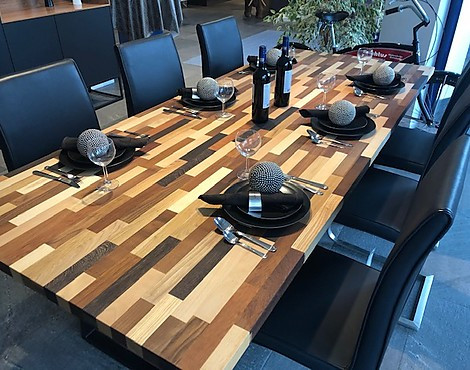 Massivholztisch in ausgefallener Optik - L 2,4 x B 1,0 x H 0,76 m