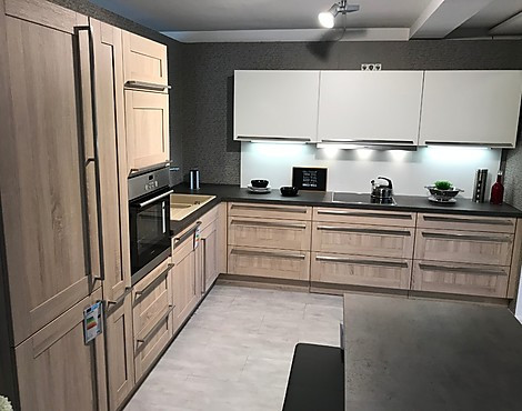 Moderne Landhausküche mit Stil - Cottage Eiche Virginia Nb. + Feel weiß Lack matt