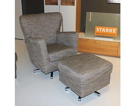 Ohrensessel mit Hocker Retro Design - Globalino Sessel
