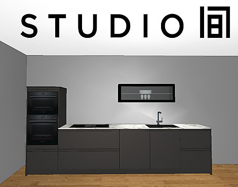 Die Kleine Zeile mit Gaggenau und Bosch - Carbon meets Statuario V2