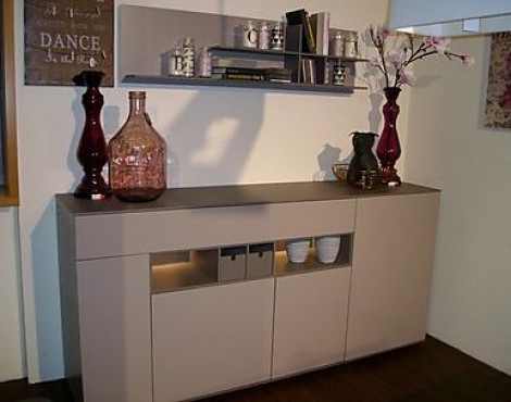 Sideboard und Regal in Grau matt mit Beleuchtung - Cordoba