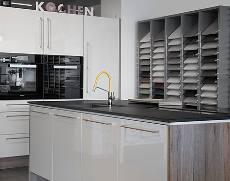 Küche Hochglanz Lacklaminat, 637 Magnolienweiß Hochglanz - Küche