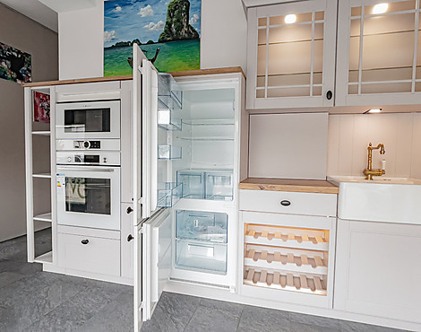 LANDHAUSKÜCHE Echtholz - Echtholz seidengrau lackiert