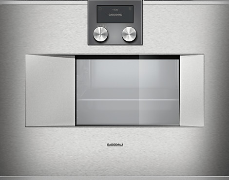 Dampfbackofen Serie 400 Edelstahl-hinterlegte Vollglastür Breite 60 cm - BS 471111 Festwasseranschluß Anschlag links