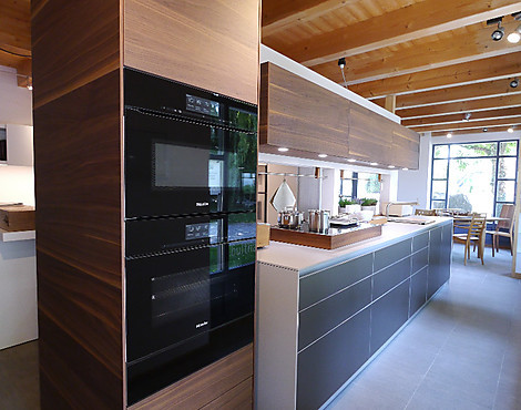 Alu Sandbeige mit Alukante / Nussbaum / Laminat Kiesel - b3