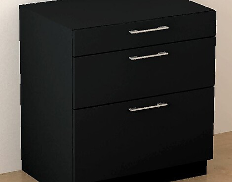Unterschrank 80cm breit Korpushöhe 78cm Onyx-schwarz - UMA Onyx-schwarz