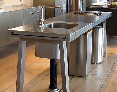 Werkbank - Granit + Edelstahl inkl. Gaggenau Kochfeld - b2