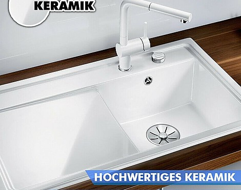 "ZENAR" 524151, kristallweiß glänzend - Blanco Keramikspüle
