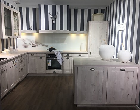 moderne Landhausküche, Nordic Style - 3326 Hemlock, grau-weiß