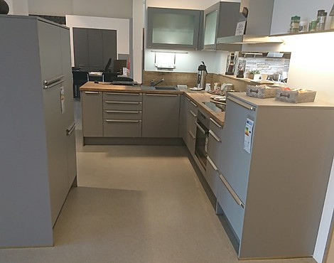 Muss wegen Umbau raus! Laser soft -perlgrau- Winkelküche - Laser soft Perlgrau