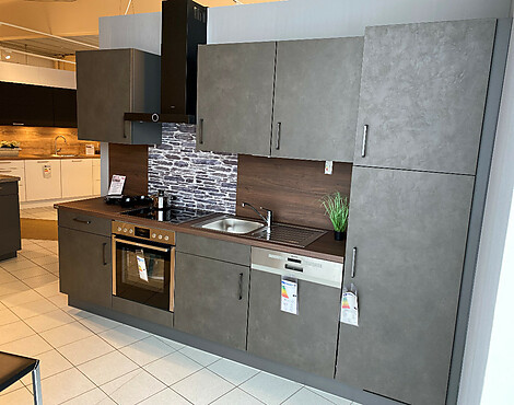 3m Küchenzeile in modernem Design - Riva Terragrau NB