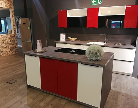 Moderne Hochglanzfront in weiß/rot - Cristal Colour Line