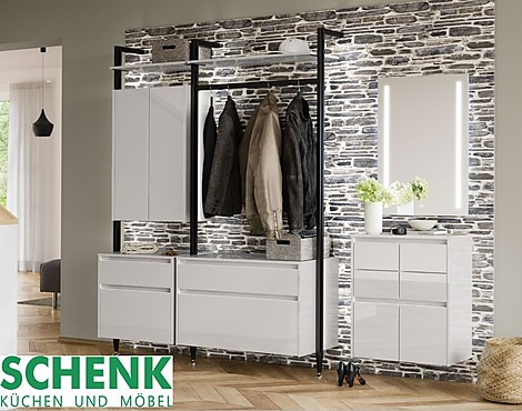Garderobe - Seidengrau Hochglanz