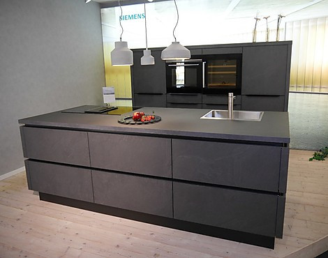Puristische Küche im Steindesign - Grauschiefer NB