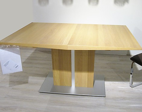 Säulentisch - Eiche echtholzfurniert, Bianco geölt