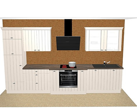 Landhaus Küche, funktionelle, elegante Küchenzeile in Magnolie Mattlack - Flair