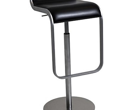 STOOL LEM MAT CHROM/BLACK LEATHER - LEM Piston Stool